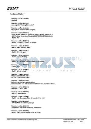 M12L64322A_08 datasheet - 512K x 32 Bit x 4 Banks Synchronous DRAM