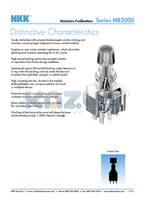 MB2085SD1G datasheet - Miniature Pushbuttons