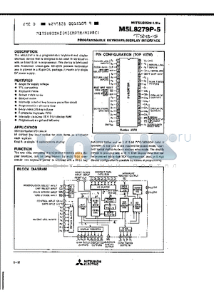 M5L8279P-5 datasheet - PROGRAMMABLE KEYBOARD/DISPLAY INTERFACE