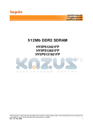 HY5PS12821FP datasheet - 512Mb DDR2 SDRAM