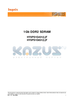 HY5PS1G431F-E3 datasheet - 1Gb DDR2 SDRAM