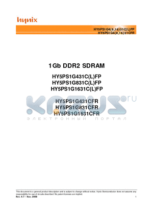 HY5PS1G831CLFP datasheet - 1Gb DDR2 SDRAM