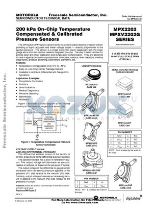 MPX2202AP datasheet - 200 kPa On-Chip Temperature Compensated & Calibrated Pressure Sensors