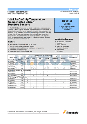 MPX2202GP datasheet - 200 kPa On-Chip Temperature Compensated Silicon Pressure Sensors