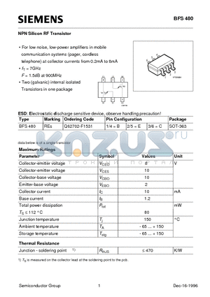 Q62702-F1531 datasheet - NPN Silicon RF Transistor (For low noise, low-power amplifiers in mobile communication systems)