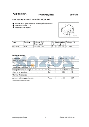 Q62702-F1587 datasheet - SILICON N-CHANNEL MOSFET TETRODE (For low-noise, gain-controlled input stages up to 1 GHz)