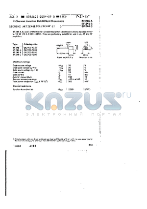 Q62702-F205 datasheet - N-Channel junction field-Effect Transistors