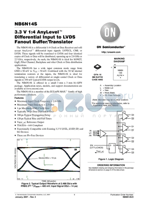 NB6N14S datasheet - 3.3 V 1:4 AnyLevel Differential Input to LVDS Fanout Buffer/Translator