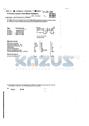 Q62702-F393 datasheet - N-CHANNEL JUNCTION FIELD-EFFECT TRANSISTORS