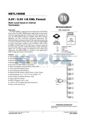 NB7L1008MMNR4G datasheet - Multi−Level Inputs w/ Internal Termination