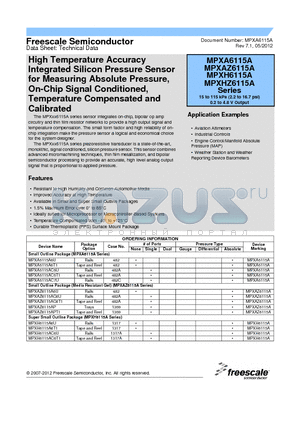 MPXA6115A_12 datasheet - High Temperature Accuracy Integrated Silicon Pressure Sensor