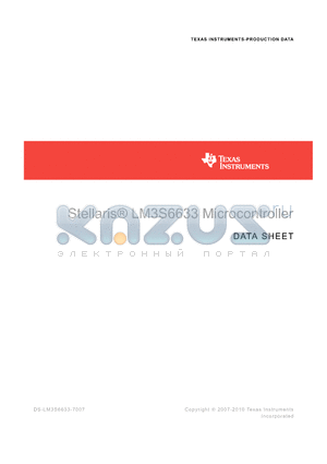 LM3S6633-IBZ80-A2T datasheet - Stellaris LM3S6633 Microcontroller