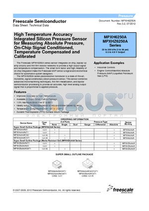 MPXH6250A6U datasheet - High Temperature Accuracy Integrated Silicon Pressure Sensor for Measuring Absolute Pressure