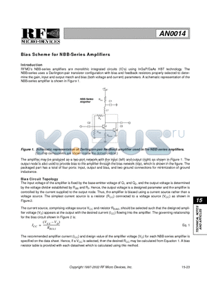 NBB-500 datasheet - Bias Scheme for NBB-Series Amplifiers