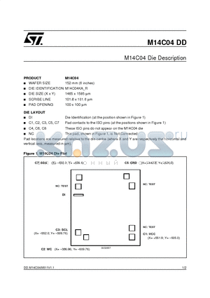 M14C04DD datasheet - M14C04 Die Description