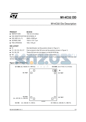 M14C32DD datasheet - M14C32 Die Description