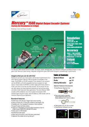 M1500 datasheet - Mercury TM1500 Digital Output Encoder Systems Factory Set Resolution to 0.50lm