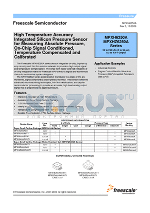 MPXHZ6250A datasheet - High Temperature Accuracy Integrated Silicon Pressure Sensor