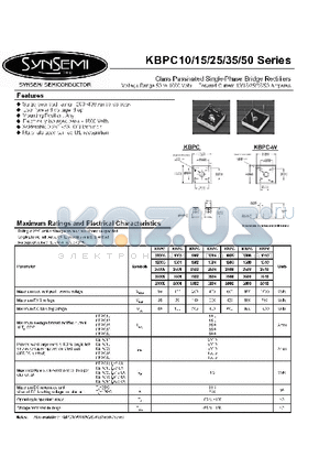 KBPC35 datasheet - GLASS PASSIVATED SINGLE-PHASE BRIDGE RECTIFIERS