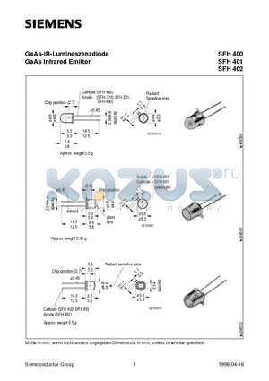 Q62702-P784 datasheet - GaAs-IR-Lumineszenzdiode GaAs Infrared Emitter