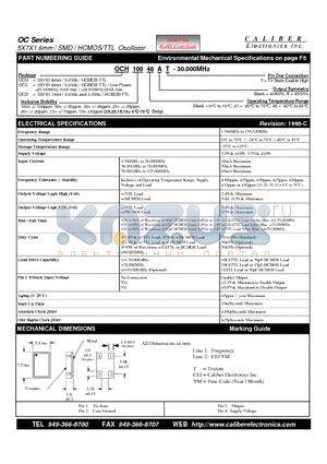 OCC1027A datasheet - 5X7X1.6mm / SMD / HCMOS/TTL Oscillator