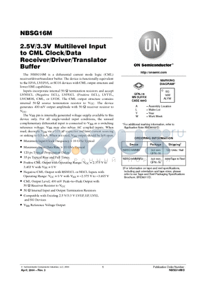 NBSG16MMN datasheet - 2.5V/3.3V Multilevel Input  to CML Clock/Data Receiver/Driver/Translator Buffer