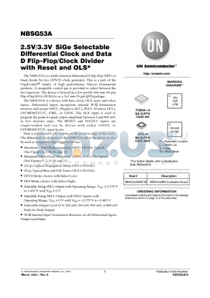 NBSG53AMNR2 datasheet - 2.5V/3.3V SiGe Selectable Differential Clock and Data D Flip-Flop/Clock Divider with Reset and OLS