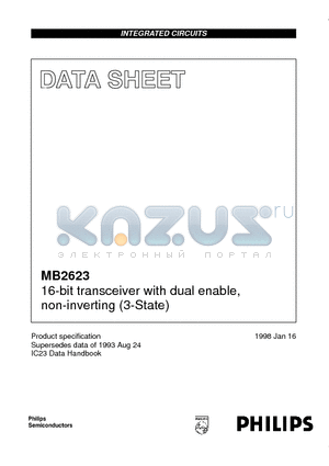 MB2623BB datasheet - 16-bit transceiver with dual enable, non-inverting 3-State