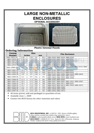 NBX-10977-PL datasheet - LARGE NON-METALLIC ENCLOSURES