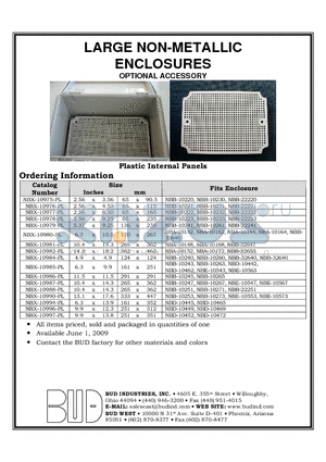 NBX-10981-PL datasheet - LARGE NON-METALLIC ENCLOSURES