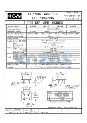 MH51R datasheet - 8 PIN DIP MPH-SERIES