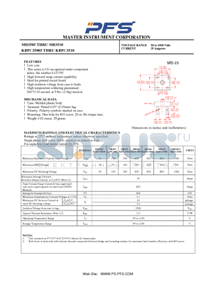 MB3505 datasheet - High forward surge current capability