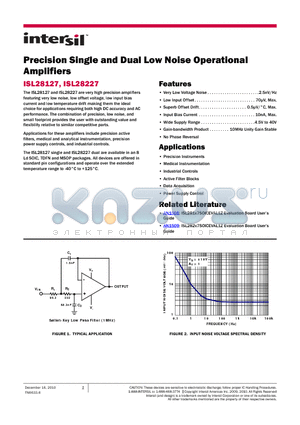 ISL28227FUBZ datasheet - Precision Single and Dual Low Noise Operational Amplifiers