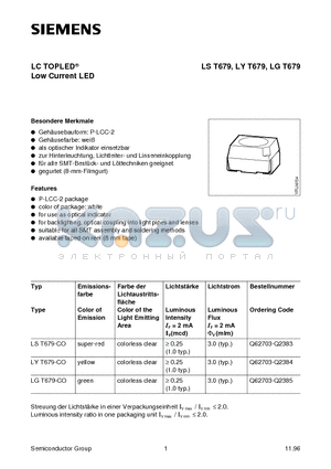 Q62703-Q2384 datasheet - LC TOPLED Low Current LED