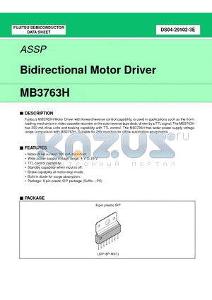 MB3763HPS datasheet - Bidirectional Motor Driver