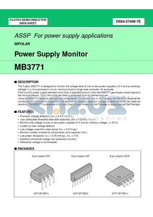MB3771PF datasheet - Power Supply Monitor