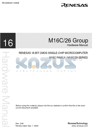 M16C/26 datasheet - 16-BIT CMOS SINGLE-CHIP MICROCOMPUTER M16C FAMILY / M16C/20 SERIES