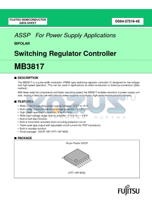 MB3817PFV datasheet - Switching Regulator Controller