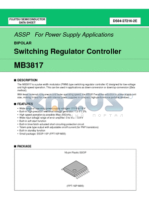MB3817 datasheet - Switching Regulator Controller