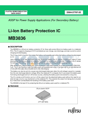 MB3836PFV datasheet - Li-Ion Battery Protection IC