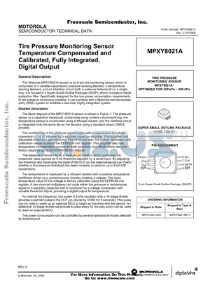 MPXY8021A6T1 datasheet - Tire Pressure Monitoring Sensor