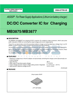 MB3877 datasheet - DC/DC Converter IC for Charging