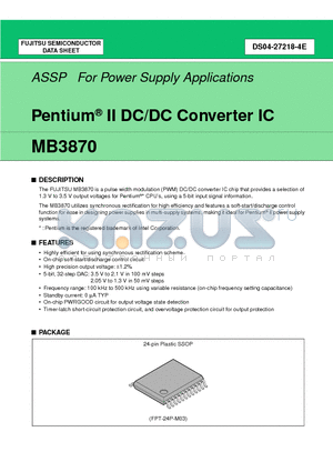 MB3870 datasheet - Pentium II DC/DC Converter IC