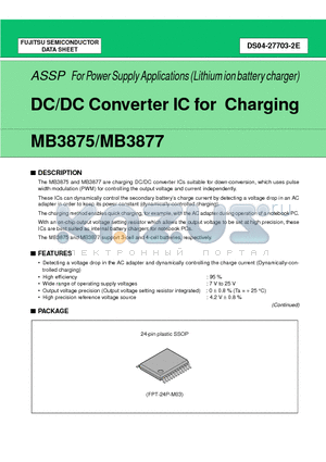 MB3875 datasheet - DC/DC Converter IC for Charging
