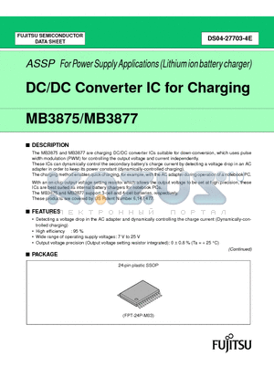 MB3877PFV datasheet - DC/DC Converter IC for Charging