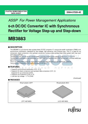 MB3883_02 datasheet - 6-ch DC/DC Converter IC with Synchronous Rectifier for Voltage Step-up and Step-down