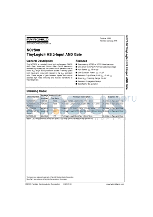 NC7S08L6X datasheet - TinyLogic HS 2-Input AND Gate