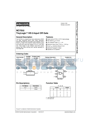 NC7S32P5X datasheet - TinyLogic HS 2-Input OR Gate