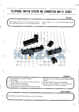 MQ115-12P-2B datasheet - TELEPHONE SWITCH SYSTEM IDC CONNECTOR MQ115 SERIES