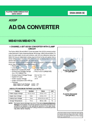 MB40176 datasheet - AD/DA CONVERTER